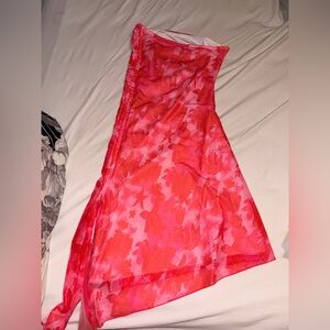 Fashion Nova Pink Floral Midi Dress